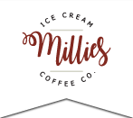 Branding banner for Millie's Ice Cream and Coffee